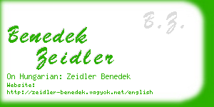 benedek zeidler business card